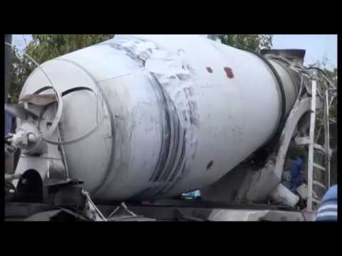 Cement Truck Crushes Car